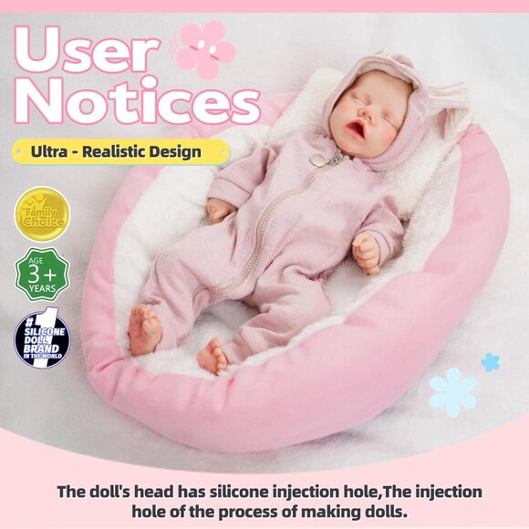 🆕17 Inch Realistic Reborn Baby Doll Silicone-Made & Lifelike Newborn Baby Girl - Picture 8 of 12